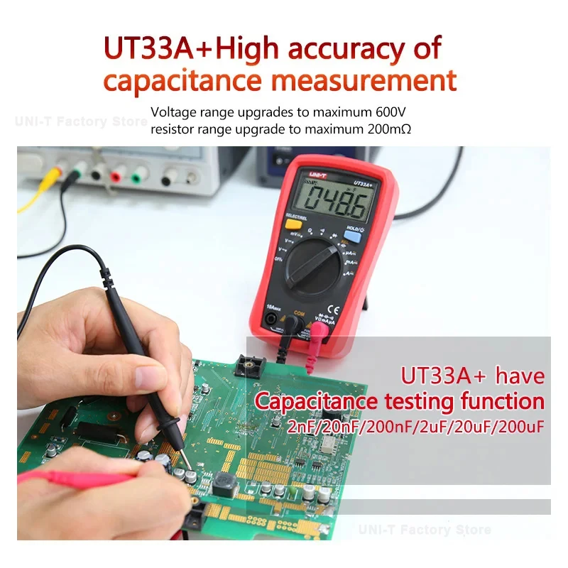 UNI-T UT33A+ UT33B+ UT33C+ UT33D+ Plus Pocket Multimeter Digital Ammeter Voltmeter Professional Resistance Measure Multi Meter