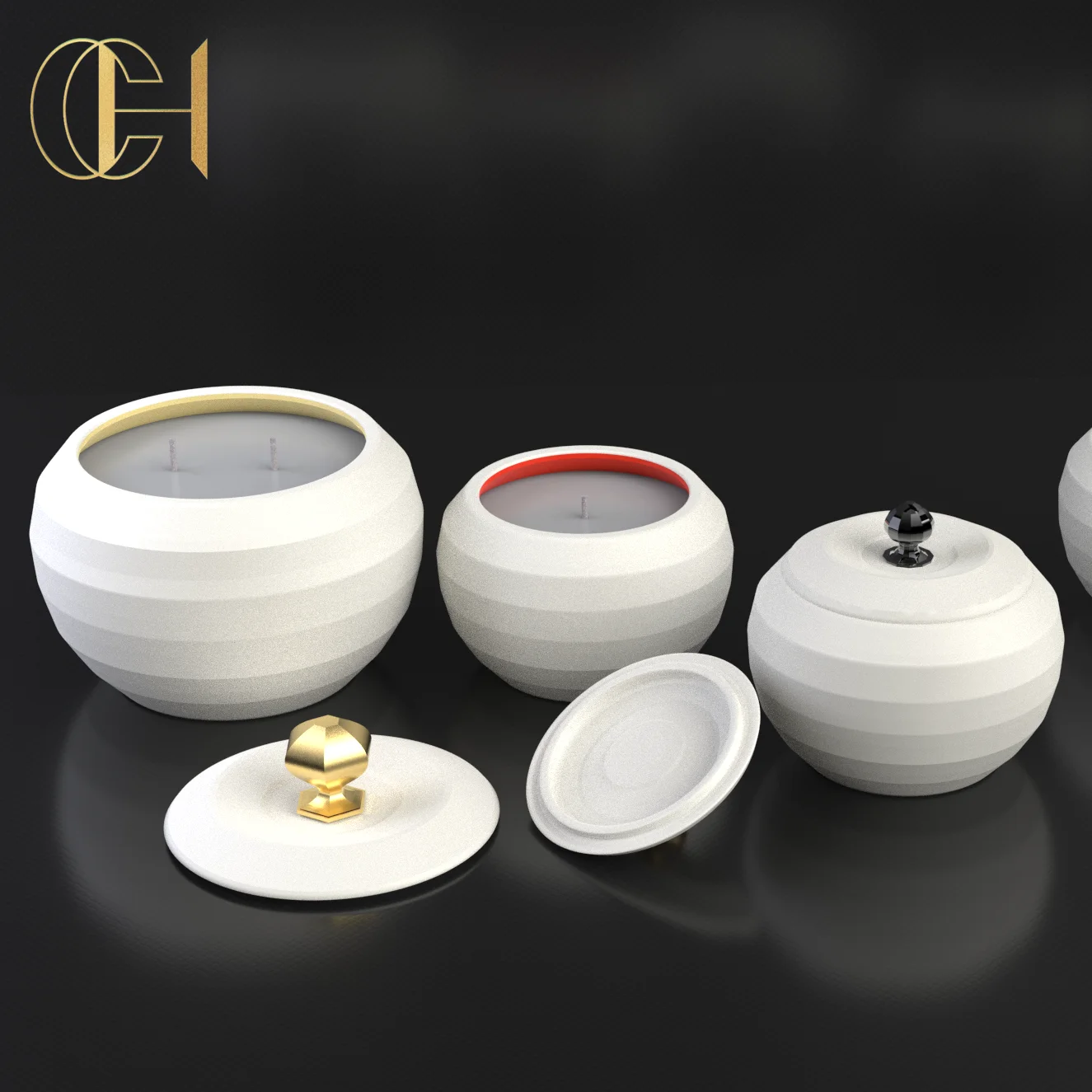 C&H Novelty Creative Decorative Candle Jar Ceramic Pottery Empty Candle Container Vessel For Summer