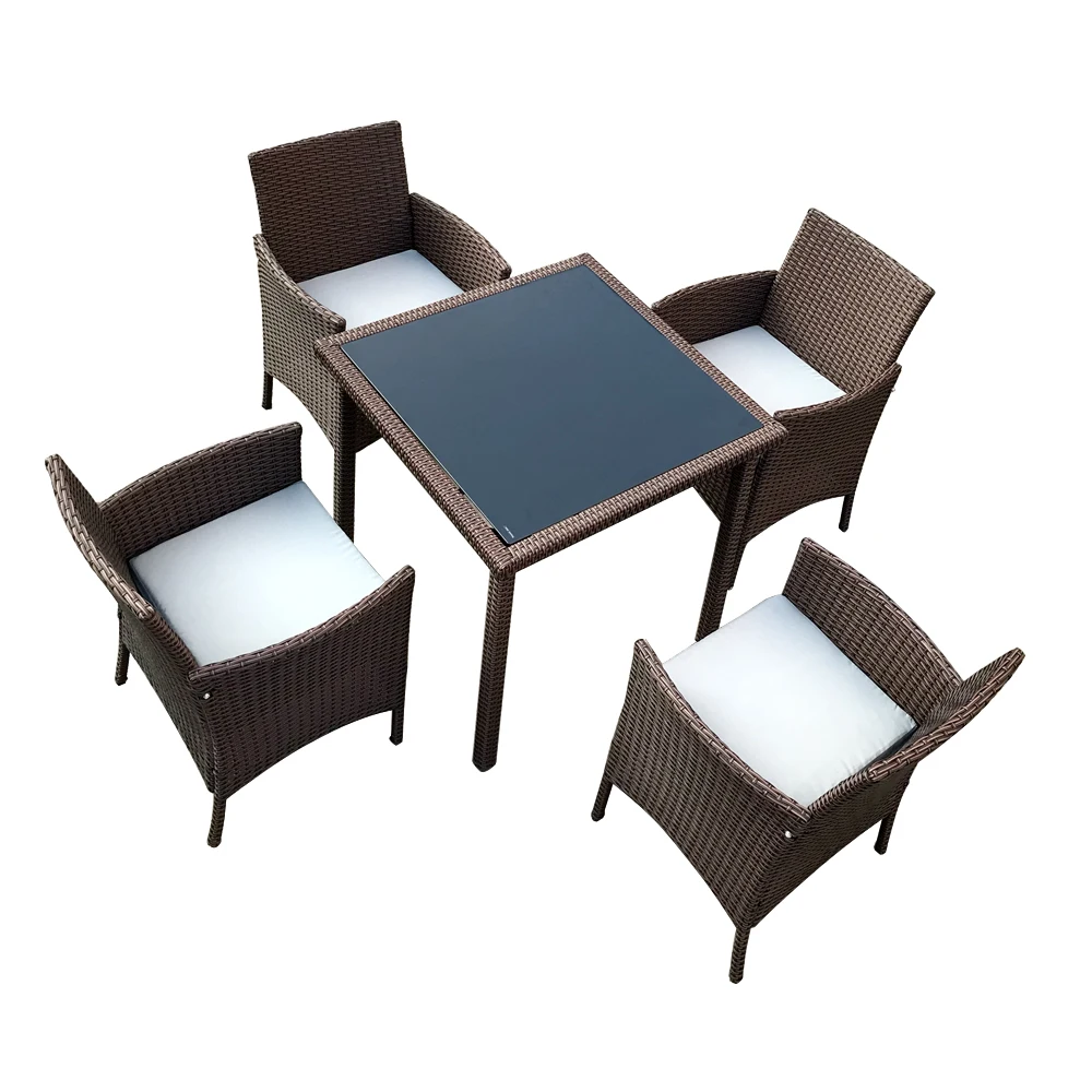 Hot Sale High Quality Modern 4 Seater Patio Outdoor Bar Set Furniture Rattan Garden Dining Sets
