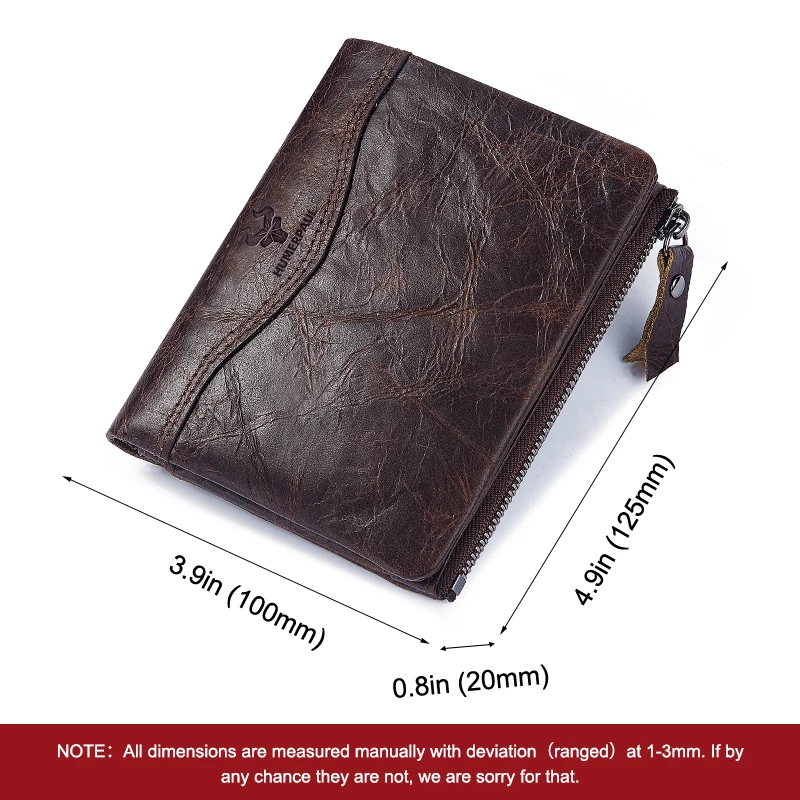 TS Customized Classic Double Fold Original Natual Leather Wallet for Men RFID Card Holder Purse with ID Window Clutch