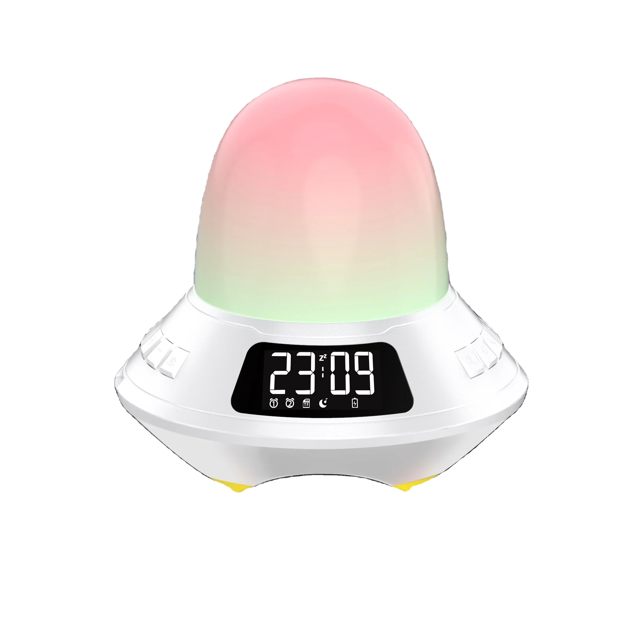 Factory Novel UFO Design Digital Alarm Clock  Speaker With Snooze Function Large LCD Screen Display