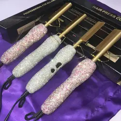 Wholesale custom private label copper hot comb electric ,high temperature hair straightener bling hot comb for curly hair
