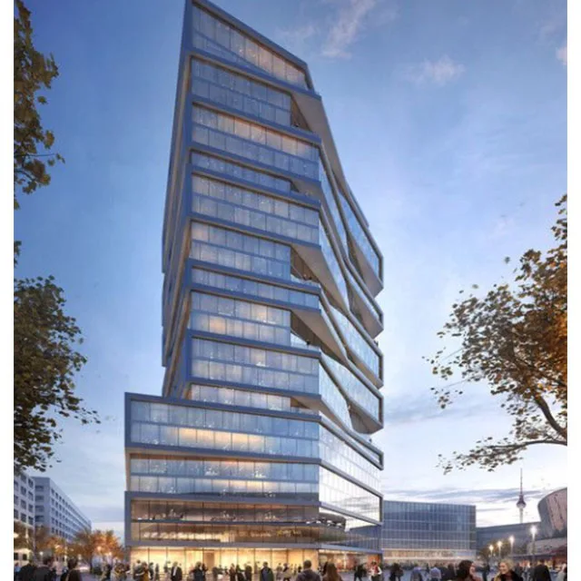 Glass Curtain Wall Facade System with Aluminum Stick Frame Exterior Application for Glazing and Aluminium Curtain Wall