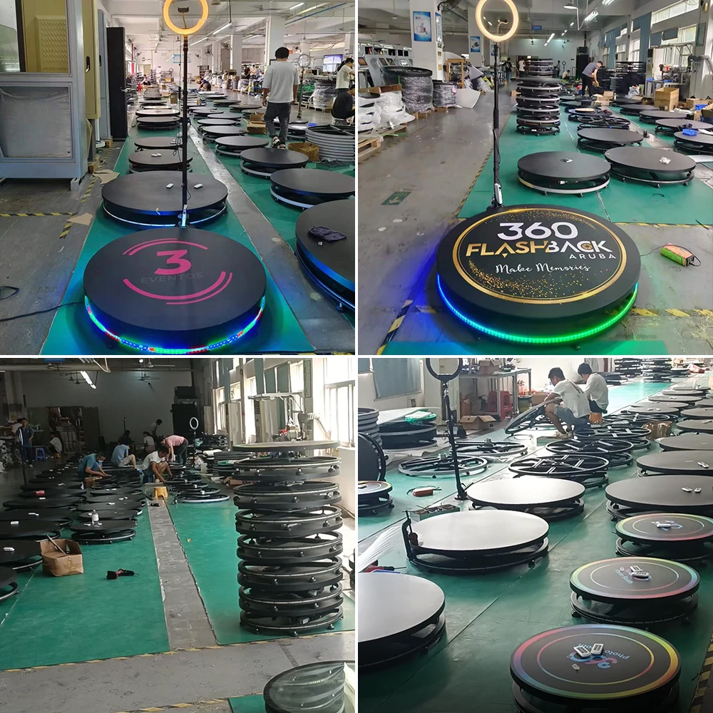 2023 New Design Tempered Glass Led Automatic 360 Degree Photo Booth Rotating Camera With Rgb Light Photo Booth 360 Photobooth