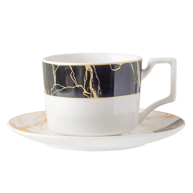 European-style Western cuisine golden edge British style ceramics cake dim sum banquet dried fruit tray marbling plate