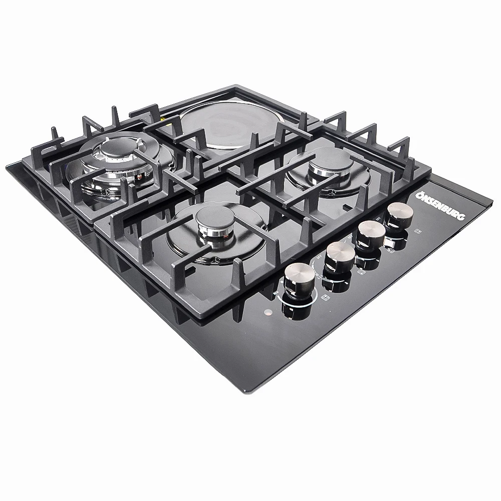 Hinew High quality 4 burner built in black portable stainless steel Gas/Electric 3 in 1 gas stove