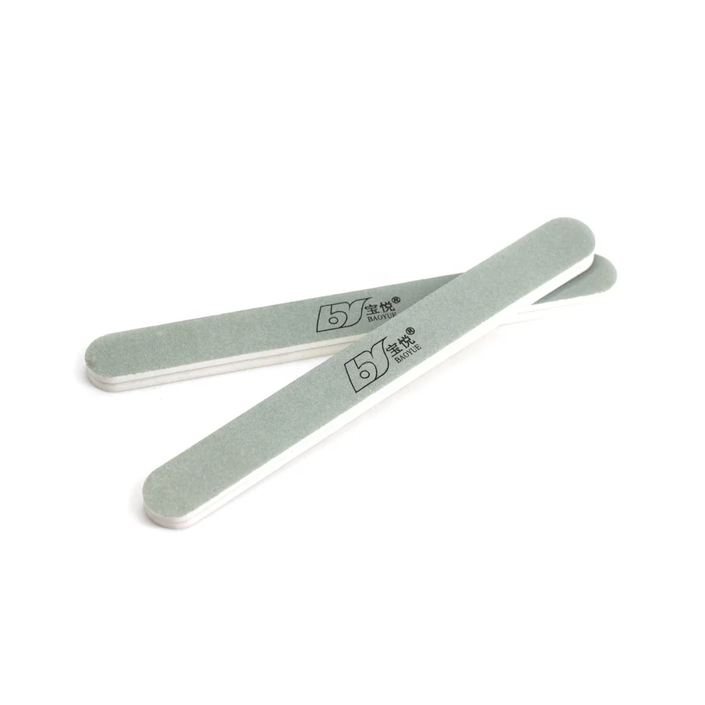 Custom logo printed greyish green personal care sponge polished nail buffer