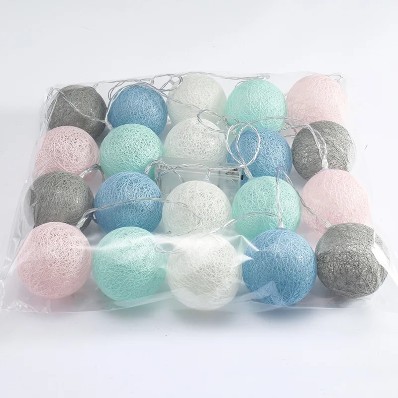
Led decorative lights cotton thread ball lights string christmas battery lights holiday interior decoration 
