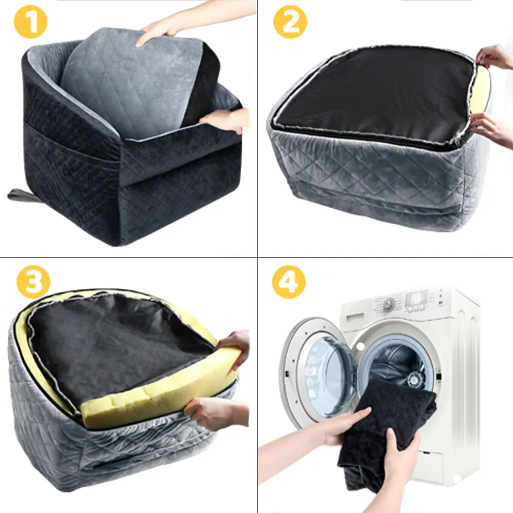 SUNNUO Little Pet Dog Seat For Car Comfortable Soft Padding Car Pets Basket Universal Car Portable Dog Seat
