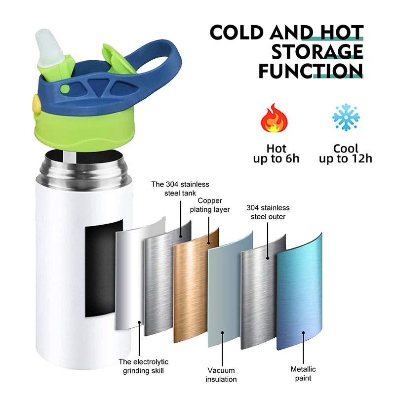 US warehouse Kid Cups 12Oz 350ml Stainless Steel Double Wall Insulation Straight Water Sippy Cups Blank Sublimation Kids Tumbler