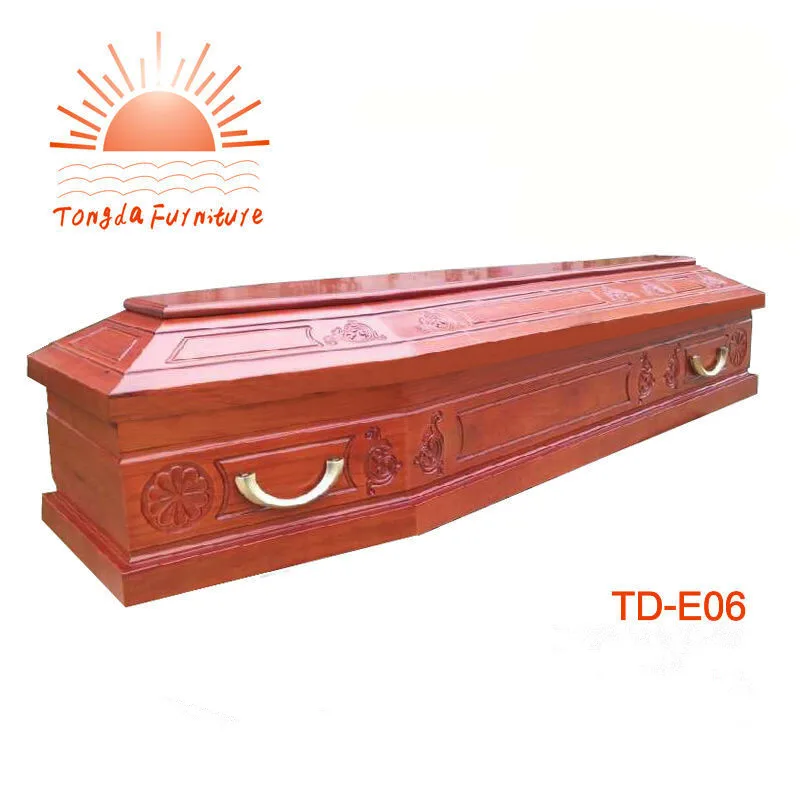 TD--E06 Wholesale solid oak wooden caskets with handles