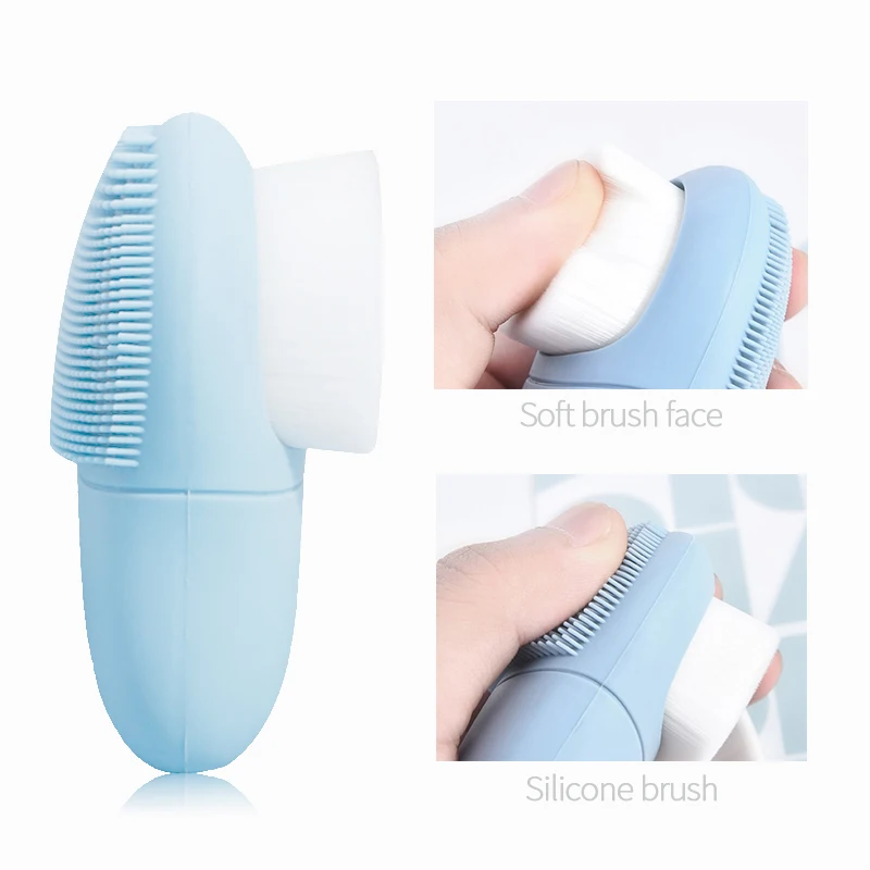 2 Colors Double Side 3D Silicone Face Cleaning Massage