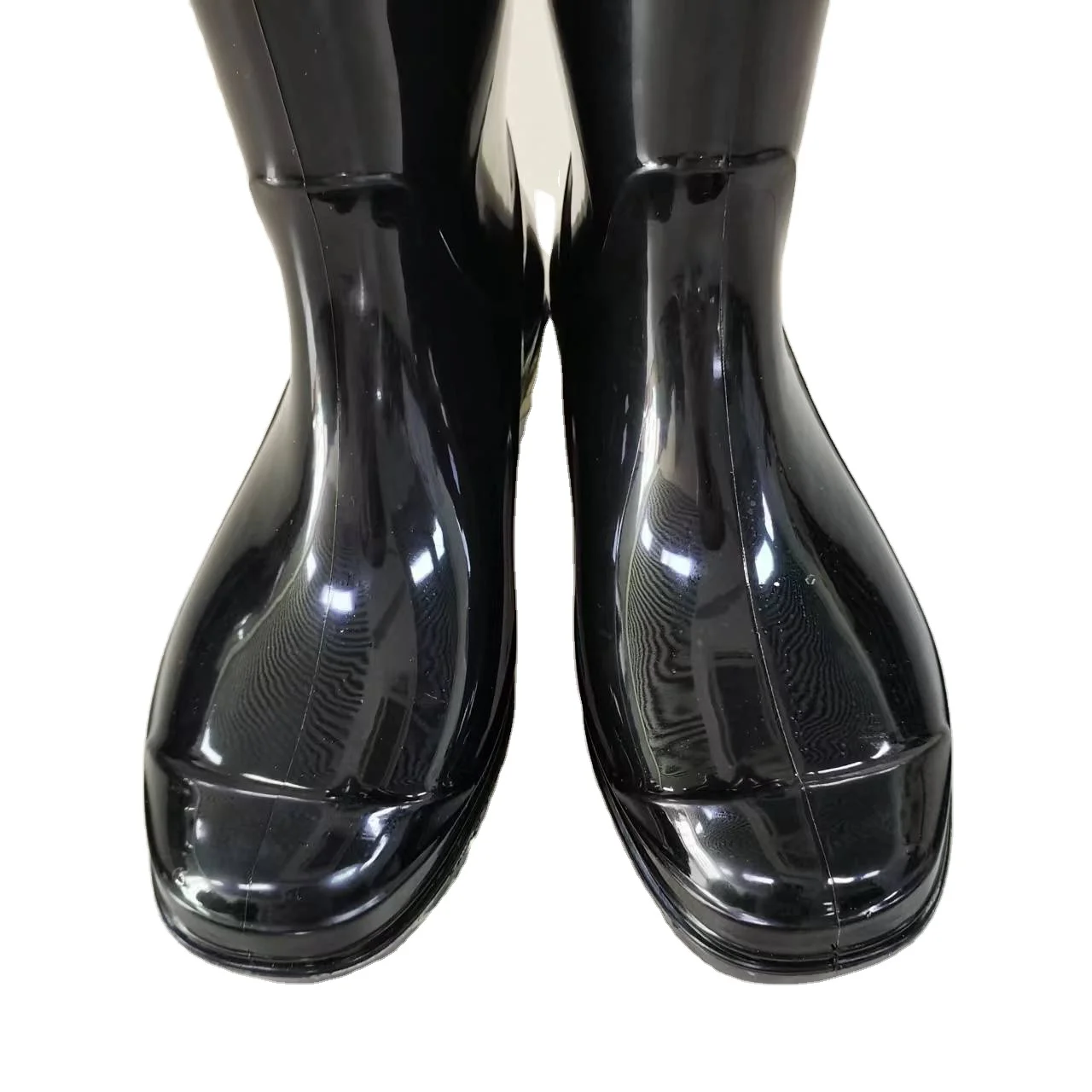 High quality fashion clear sole shiny rain boot waterproof cheap PVC rain boots for women