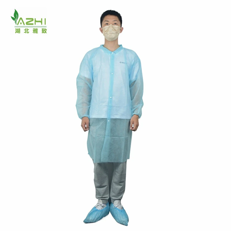 Food factory use lab coats protective suit with collar blue/yellow/white/black colour  hubeiyazhi Non-woven product