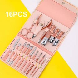 Professional Pedicure Kit Manicure Set Nail Care Tools 16 In 1 Stainless Steel Nail Clippers Tools