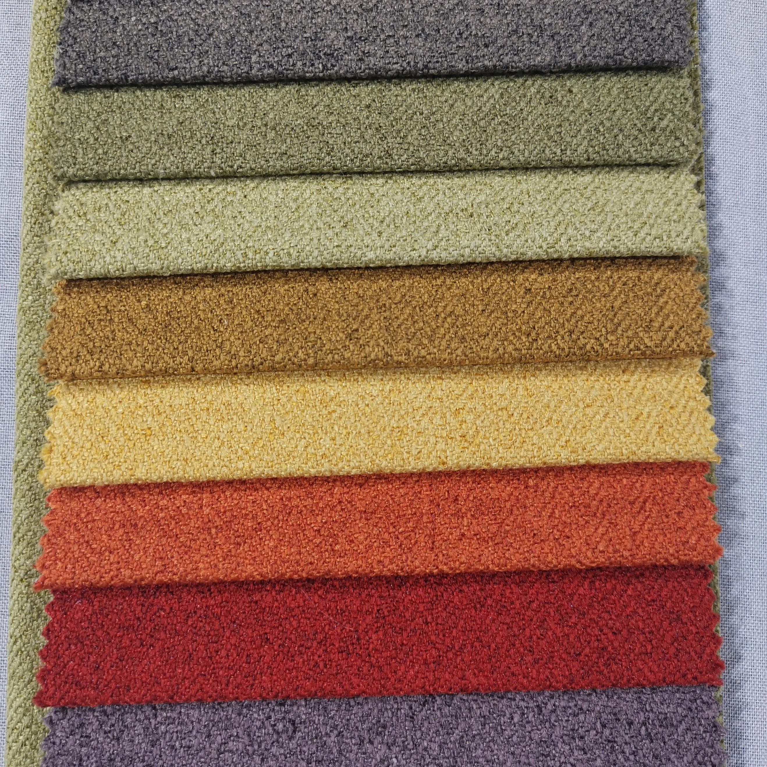 XDR190 low cost imitation linen 100% polyester linen fishbone pattern sofa cover fabric