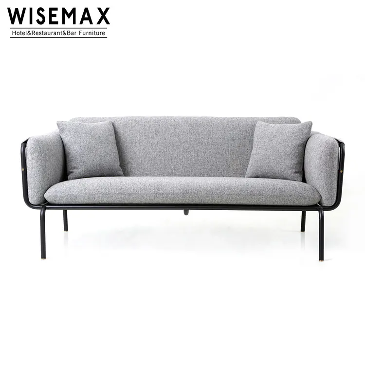 Дизайнерский секционный современный диван среднего века для гостиницы гостиной мебель серый тканевый одноместный