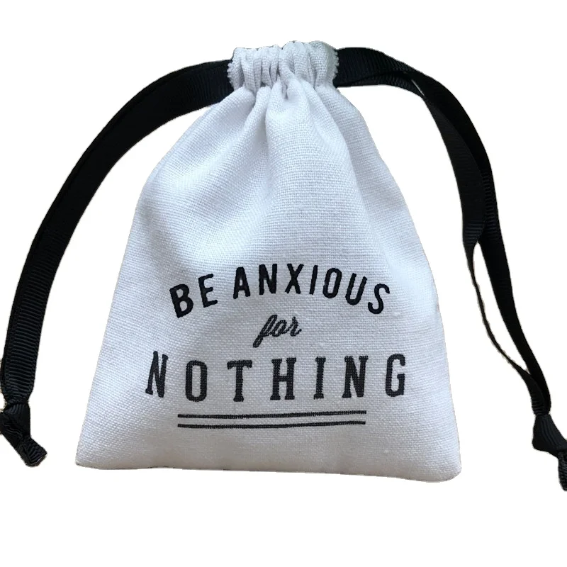 
 Оптовая продажа, пустая маленькая сумка из натурального хлопка на шнурке  