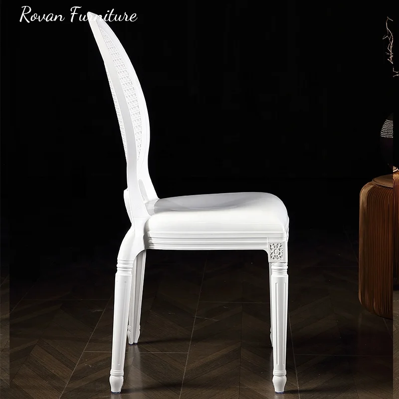 Round back resin hollow design pp  wedding plastic chair outdoor louis mesh white used princess bella chair