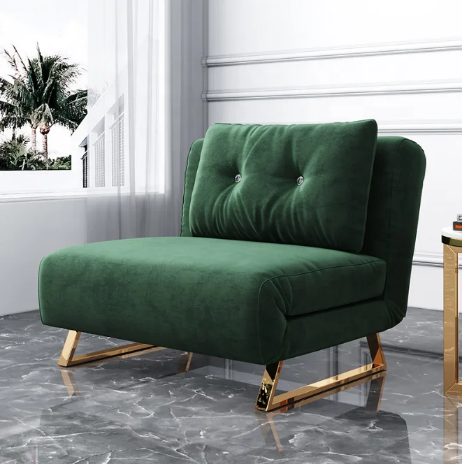Save Space Multi-purpose Sofa Bed Fabric Folding Chair Sleeper Living Room Metal Frame Sofa Bed