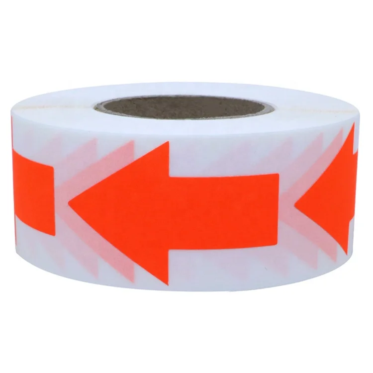 Hybsk Fluorescence Green/red Arrow Stickers Total 500 Labels Per Roll 2 inch labels