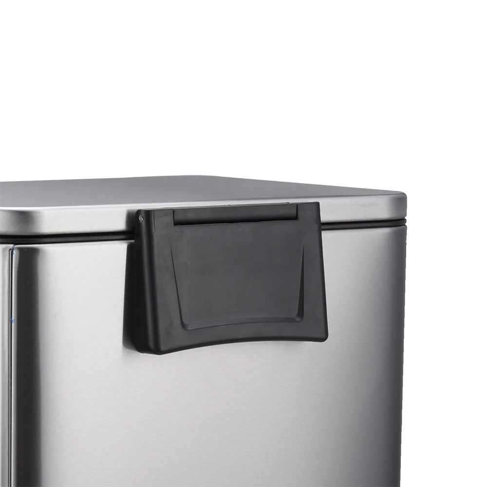 modern design 21L 28L dark grey stainless steel rectangle step bin dust bin indoor outdoor trash can