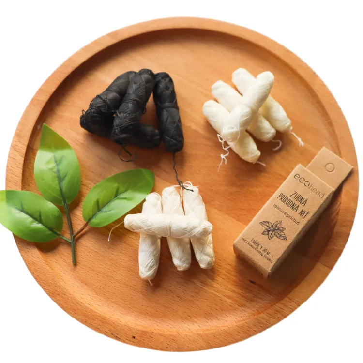  eco bamboo charcoal corn strach silk vegan refillable strong teeth floss cleaner pick picks sticks tooth