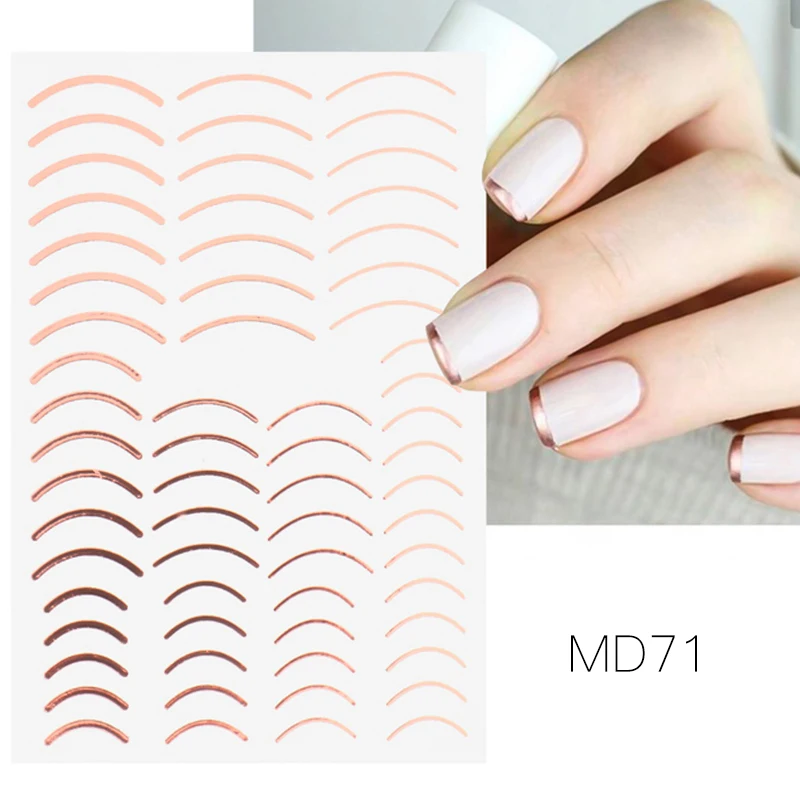 The New Listing Art Gold Decal Custom Buy 2022 For Press On Nail Sticker Luxury 3D french nail sticker