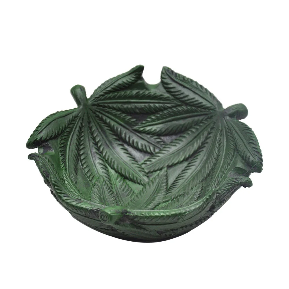 hintcan 2022 Dark green leaves shape creative resin ashtray smoke accessories