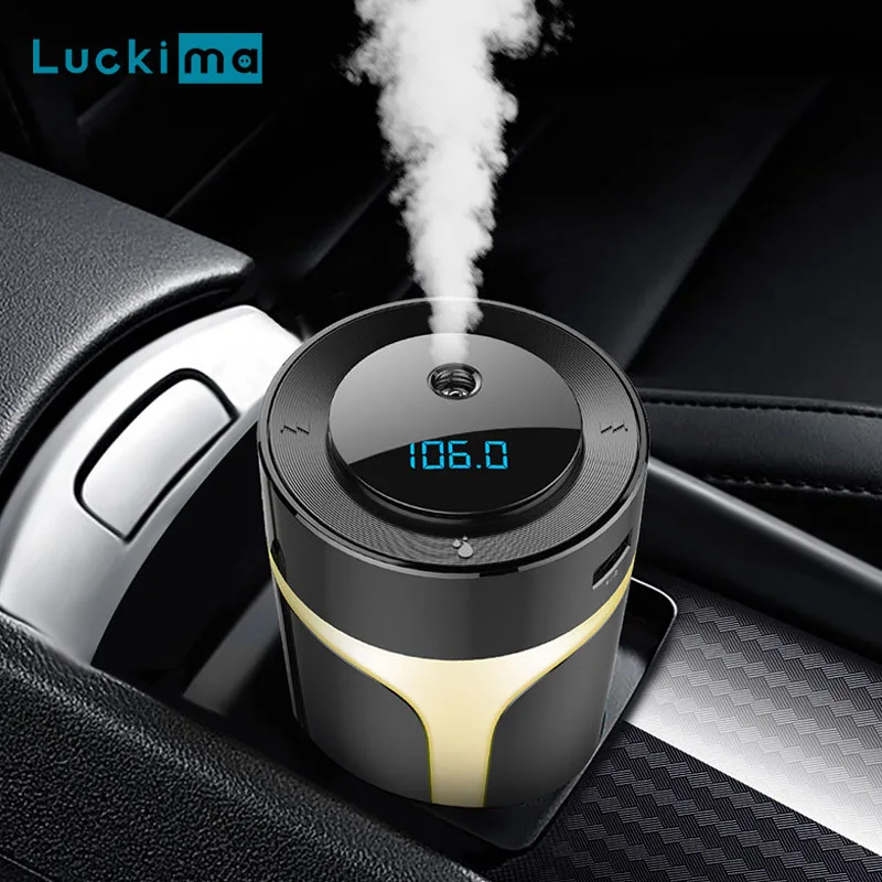 New Car Air Humidifier BT 5.0 SQ MP3 Aromatherapy Diffuser Ultrasonic Essential Oil Aroma Diffuser with LED Night Light