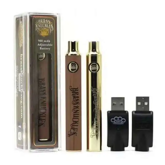  Латунная Безымянная батарея BK CBD Vape Pen 900 мАч/650 мАч с регулируемым напряжением в подарочной