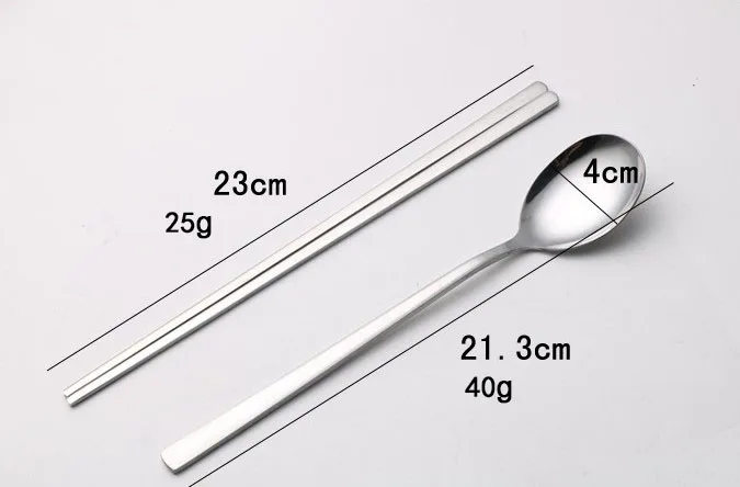 Wholesale Stainless Steel Spoon Titanium,Chopstick Flatware Dinnerware Korean Style Cutlery Set
