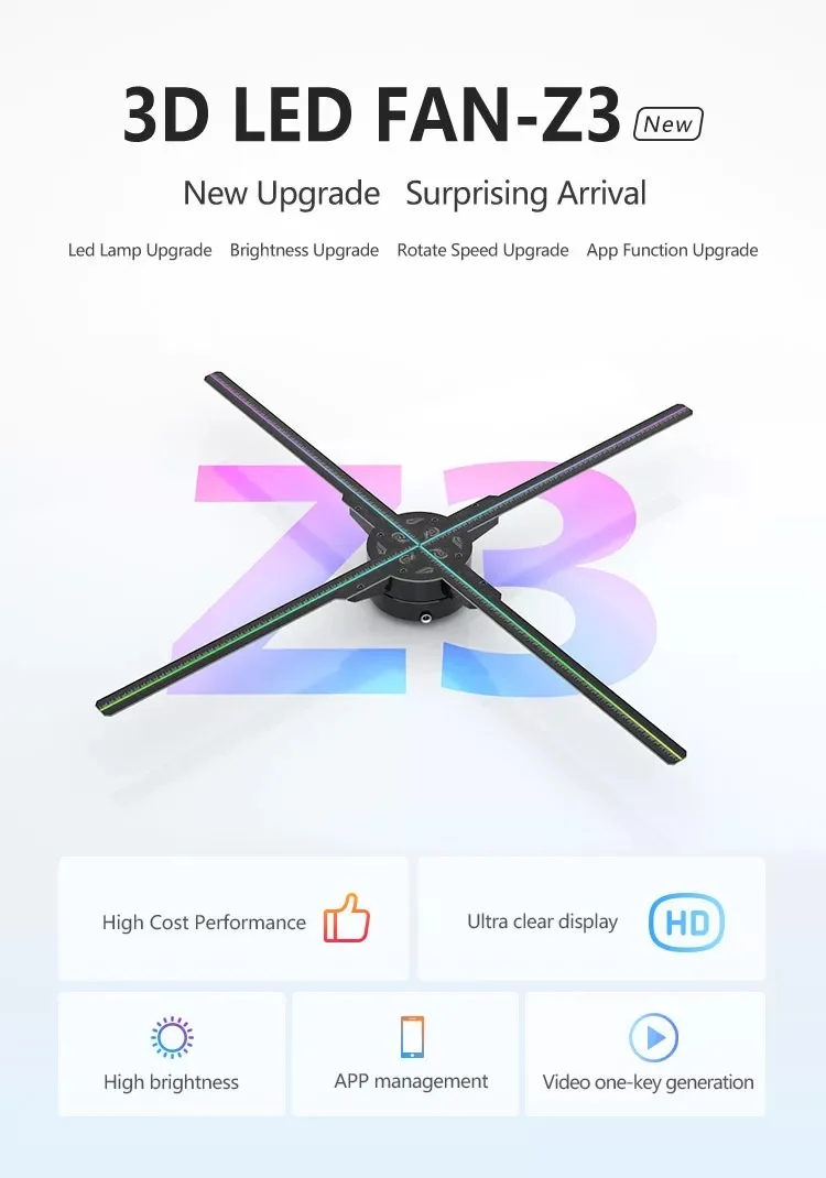 holographic displays 3d hologram projector 65cm hologram advertising fan
