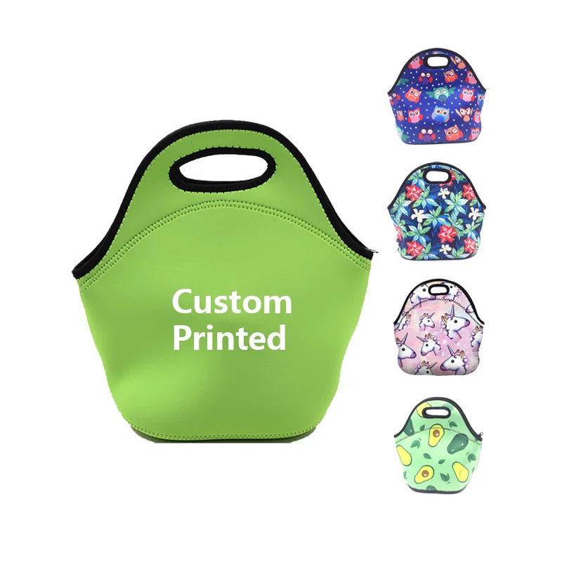 Wholesale Sublimation Printable Cheap Blank Cooler Bag Insulated Neoprene Lunch Tote Bag With Custom Diy Printed Logo