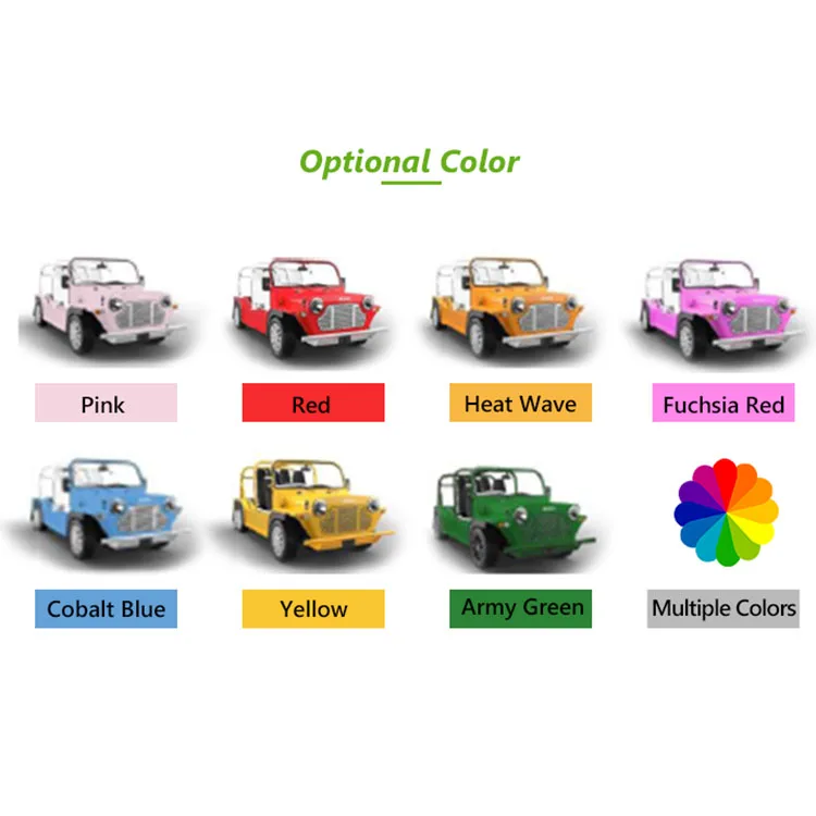 Latest Design Aluminum Off-Road Tire 4 Persons Moking Travel Electric Cars Automatic Moke