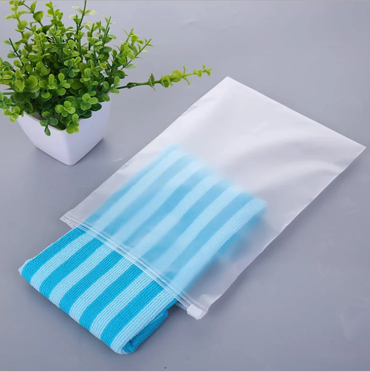 Cheapest Ziplock Double Frosted Underwear Sock Clothing PE Self-sealing Zipper Bag