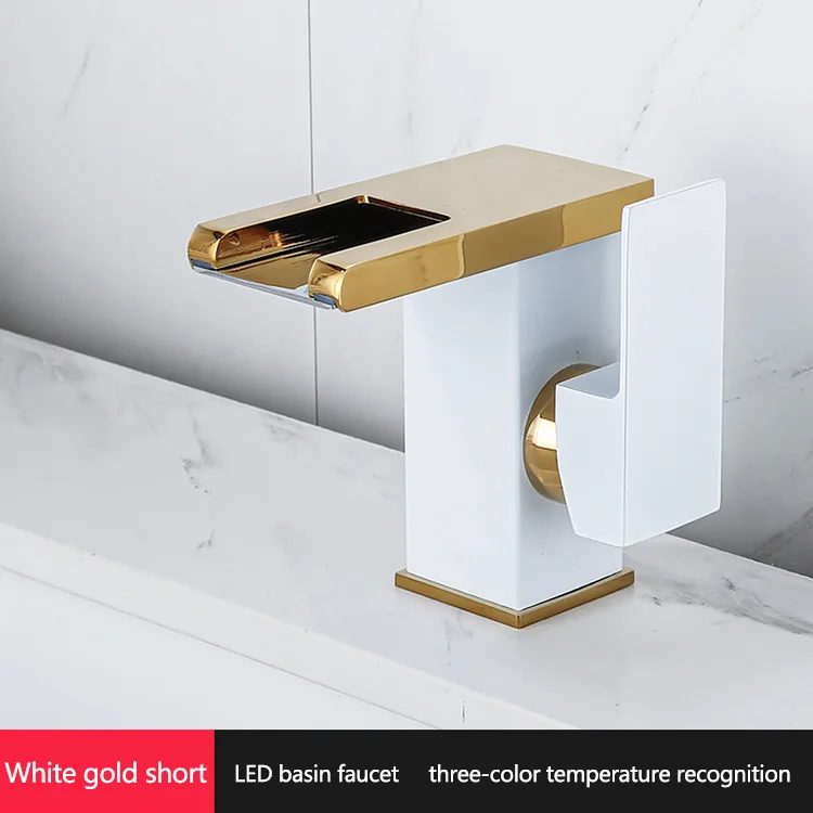 hot sales modern design bathroom sink square faucet waterfall basin the faucet adapter