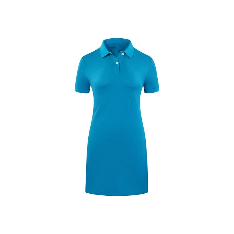 Women Polo T Shirt Long Dress Promotion Uniform Corporate Team Advertising Work Wear Female Tshirt Custom Logo