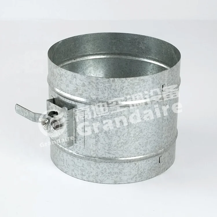 Air Conditioning Galvanised Steel Single Blade Manual Adjustable Round Air Volume Control Duct Barrel Damper for Hvac