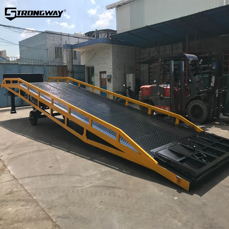 10 tons adjustable  mobile steel loading ramp with CE certification