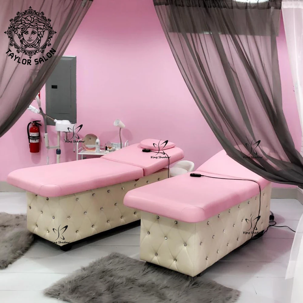 Eye lash chair thai massage table pink spa table beauty salon facial bed