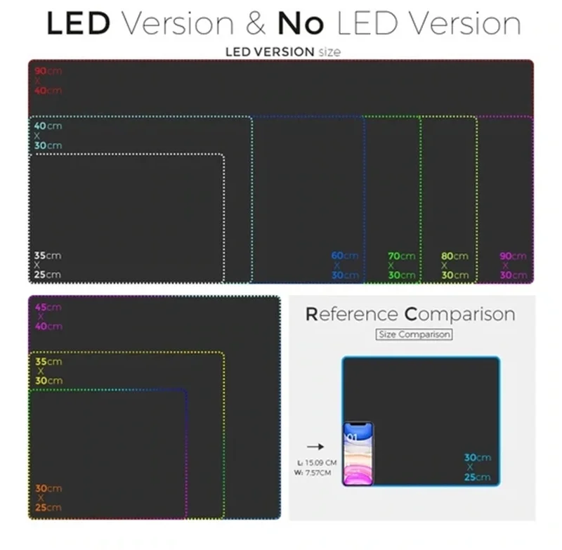 Rgb Gaming Mouse Pad With 14 Lighting Modes Desk Pad With Multi Size Big Custom Mouse Pads