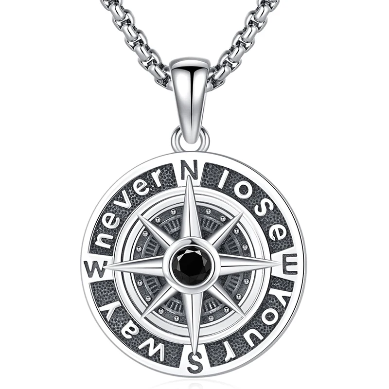 Cross-border European and American accessories compass pointer pendant do not fade disc lucky pendant
