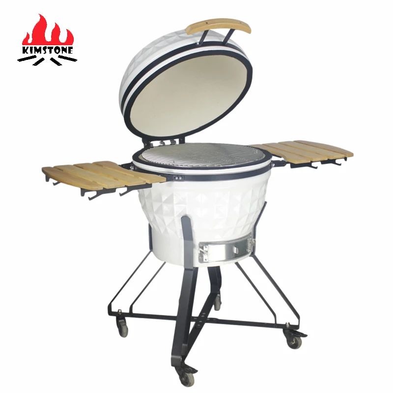 Kimstone 24 Inch Ceramic Charcoal Outdoor Kitchen Pizza Oven Bbq Grills Cast Iron Support OEM