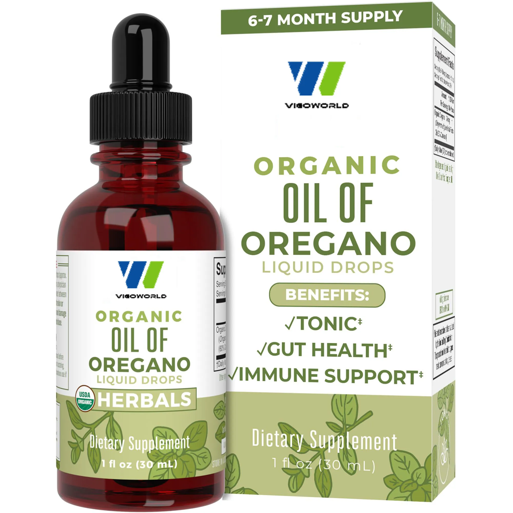 USDA Organic Oregano Oil Drops OEM ODM Herbal Liquid Blend Vitamin Supplement for Adult Immune Support