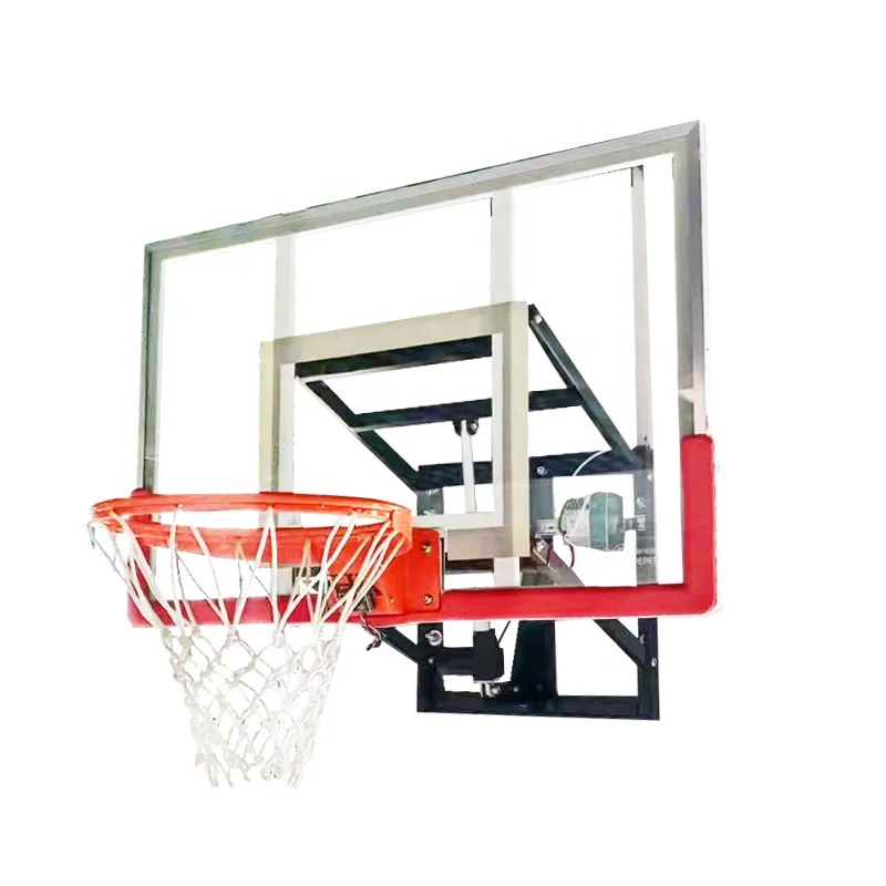 Professional indoor court wall mounted electric lifting basketball stand basketball backboard