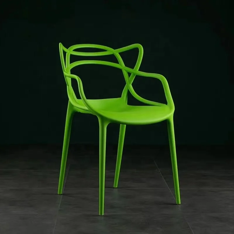 Stackable cafe modern design restaurant PP plastic lounge leisure low arm dinning chair