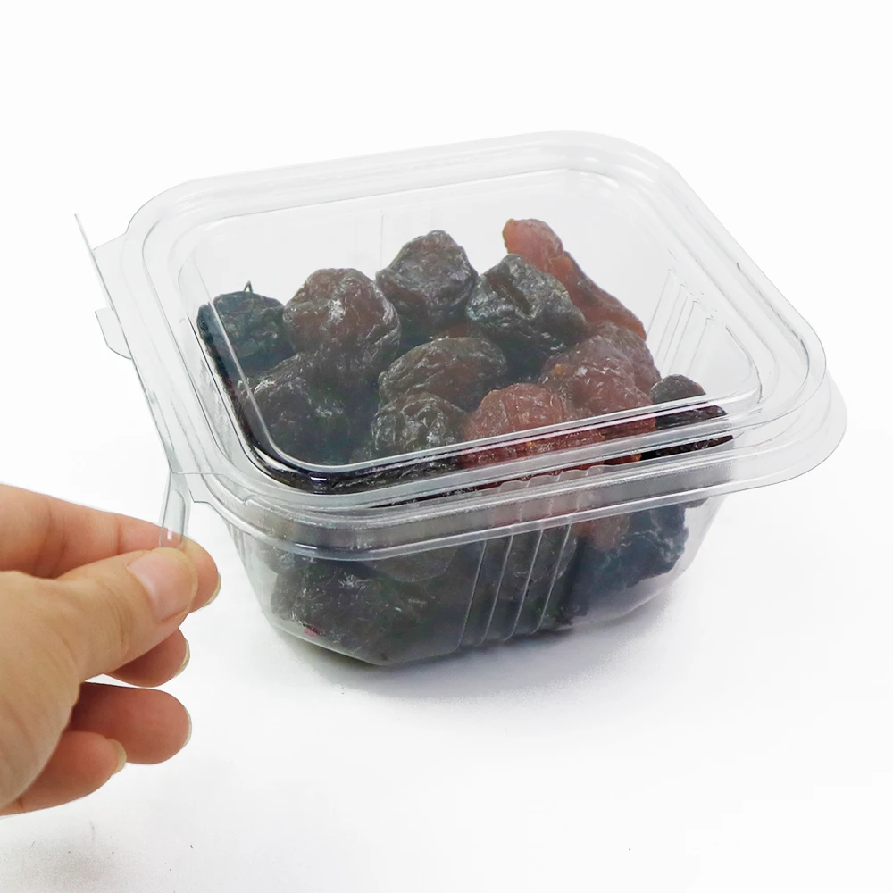 8 12 16 20 24 32 35 48 64Oz RPET/PET Food Fruit Container Plastic Hinged Clamshell Food Container Tamper Evident Food Containers
