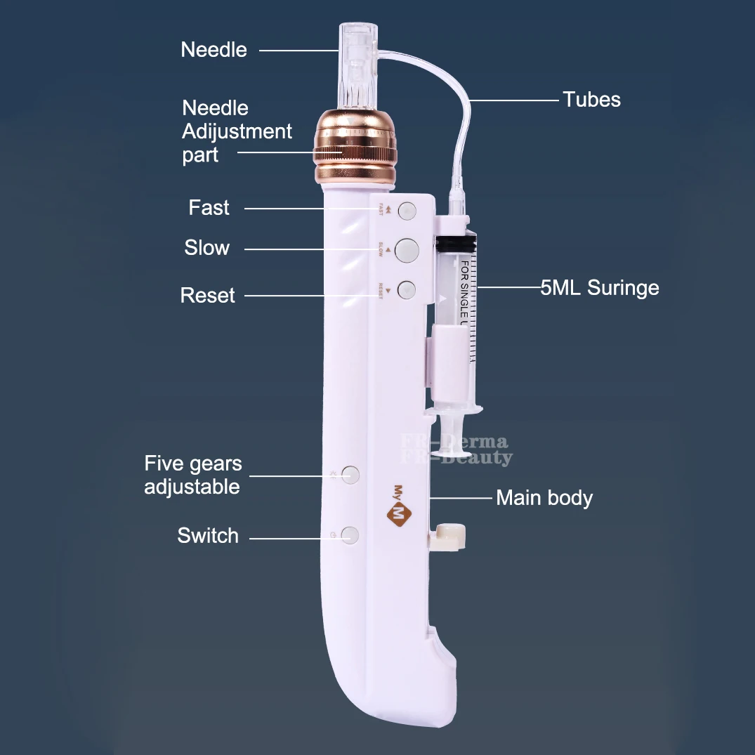 Free Private Label skin care hyaluronic acid electric derma pen 12 needle kit medical skin care dermapen microneedle system