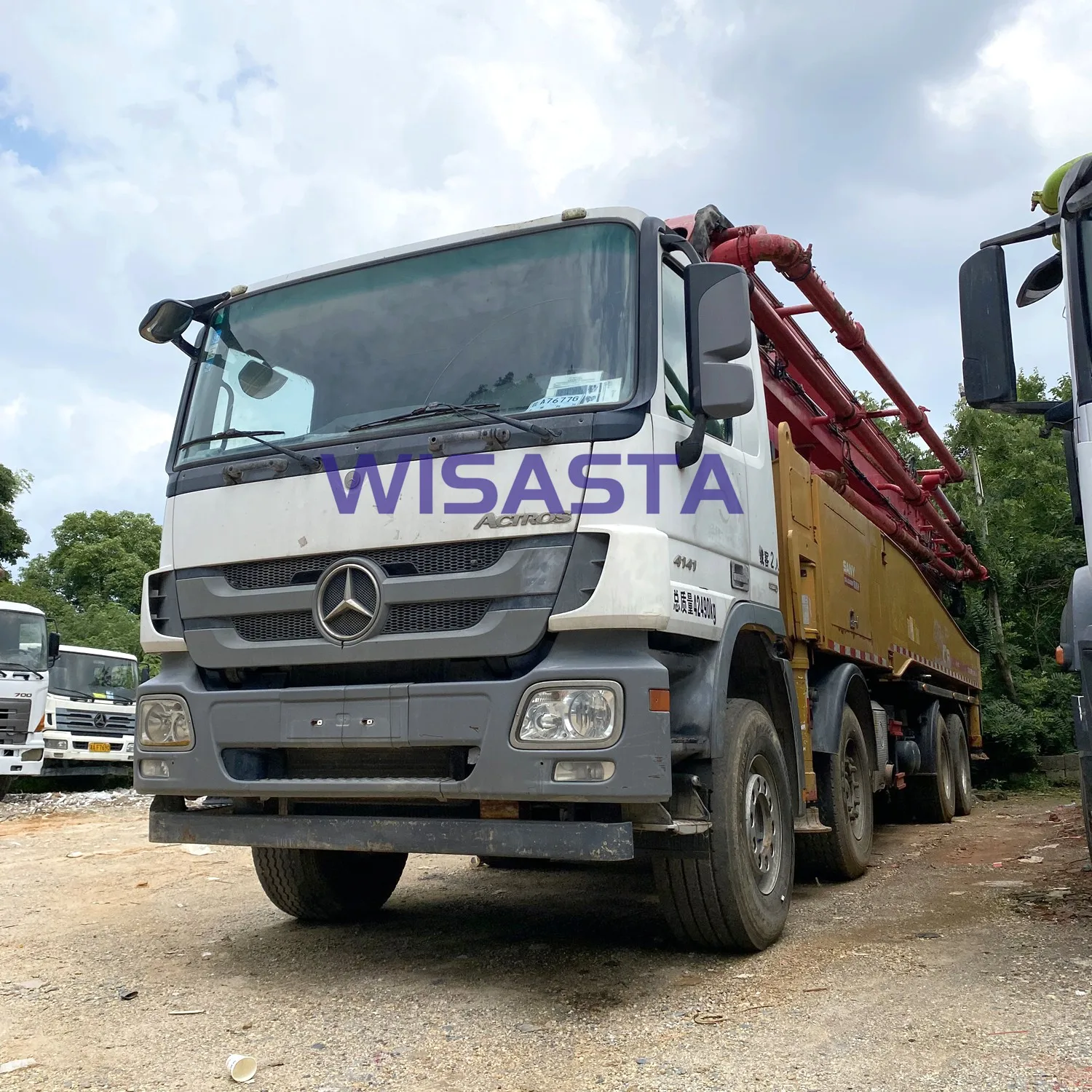 2018 good condition Used Mercedes Pump truck SANY 56M Cement delivery mobile concrete pump truck for sale